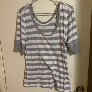 Striped half sleeve top